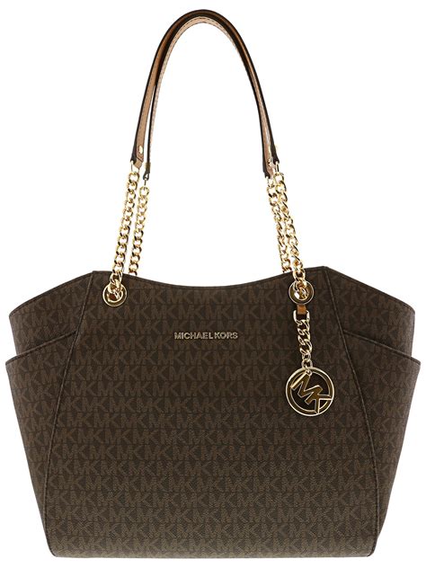 michael kors jet set chain large vanilla tote|Michael Kors jet set brown.